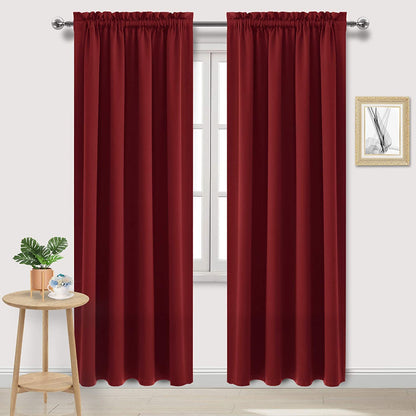 DWCN Blackout Curtains for Bedroom Living Room 42 x 63 Inch Long Black