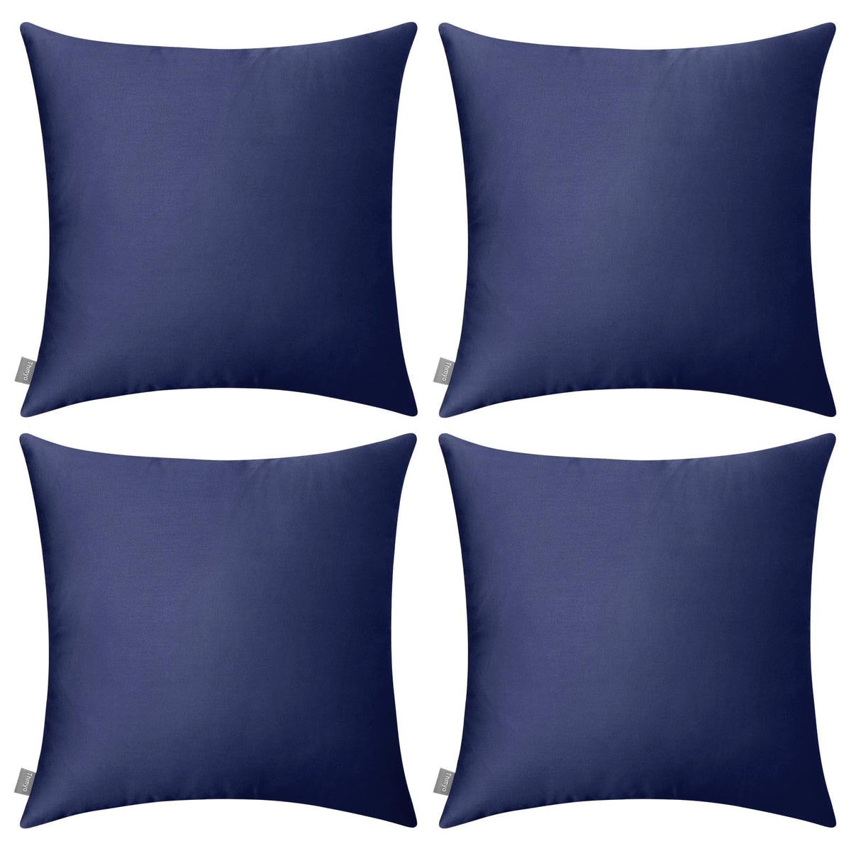Thmyo 4-Pack 100% Cotton Solid Decorative Throw Pillow Case 18x18 Orange