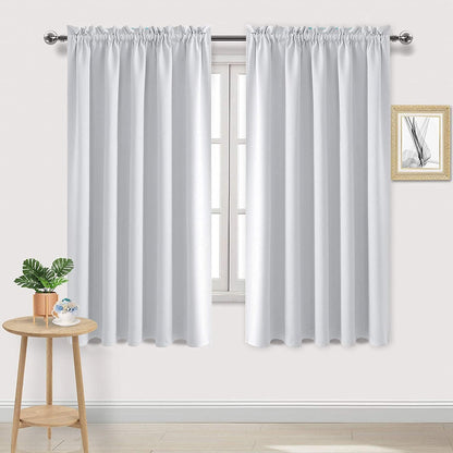 DWCN Blackout Curtains for Bedroom Living Room 42 x 63 Inch Long Black