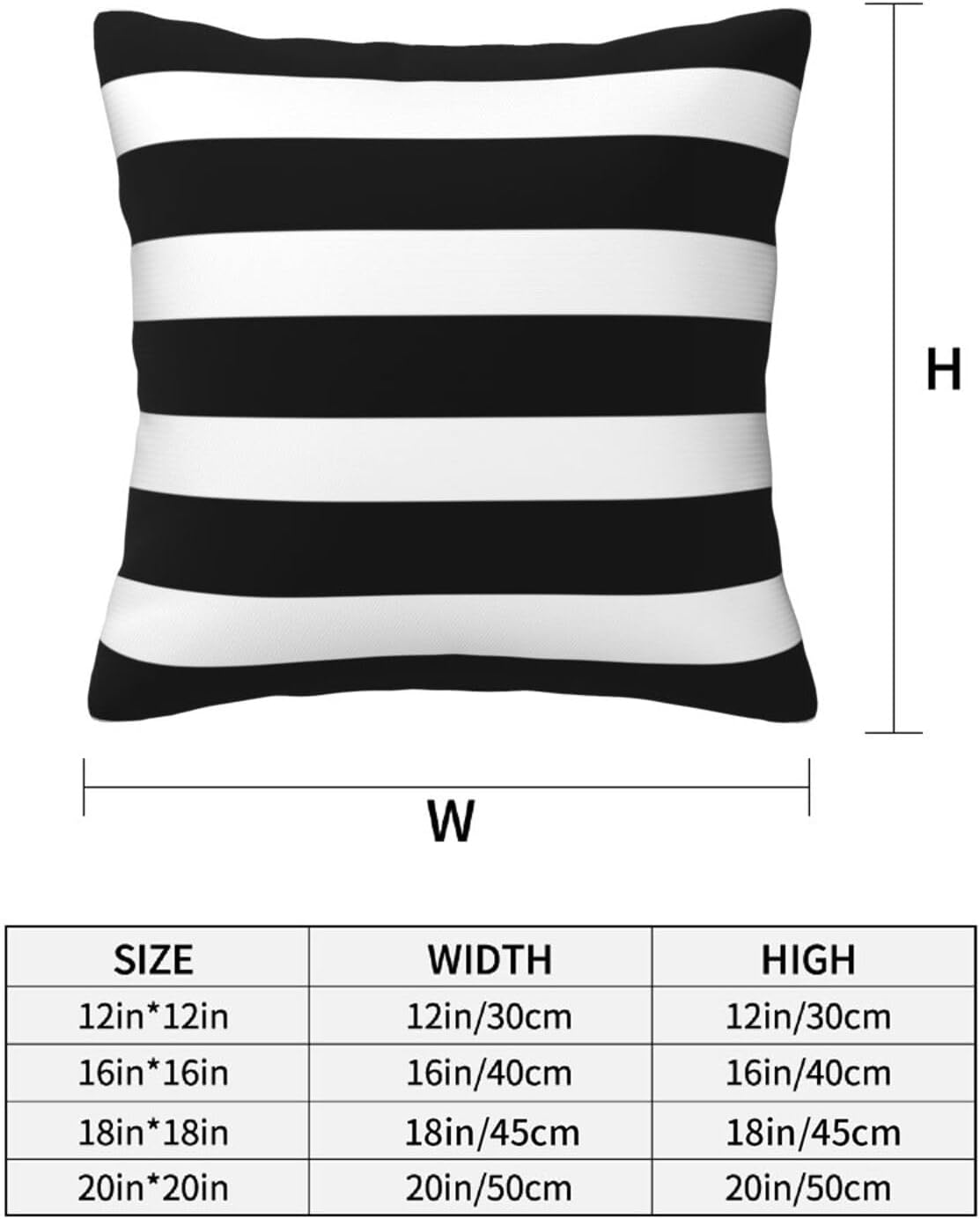 Stripe Black and White Farmhouse Throw Pillow Covers 18x18 in Pillow Case Soft Outdoor Pillow case Cushion Covers Set of 2 for Sofa Bed Bedroom Car Chair Living Room Home Decorative