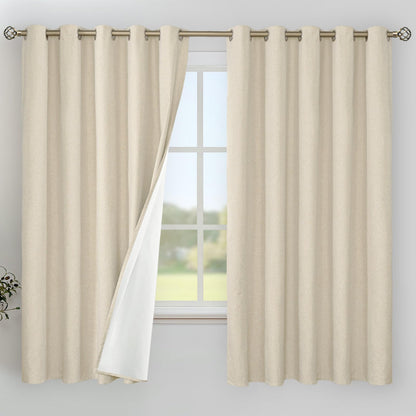 YoungsTex Black Blackout Curtains for Bedroom, Thermal Drapes Heat Blocking