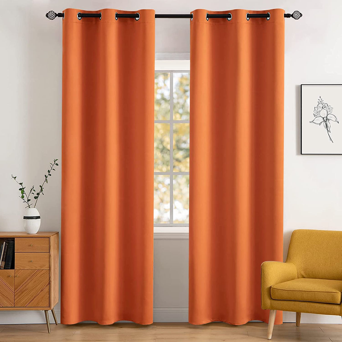 MIULEE Light Pink Blackout Bedroom Curtains Drapes 84 Inch Long 52"x84"