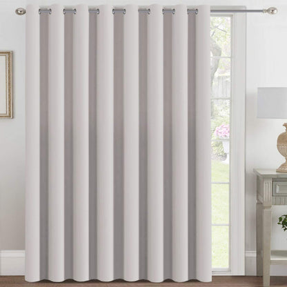 H.VERSAILTEX 100% Blackout Curtains for Bedroom Black Out Curtains 96 inch Thermal Insulated Long Blackout Curtains for Living Room, Energy Saving Curtains for Patio Door Grommet (1 Panel, Jet Black)