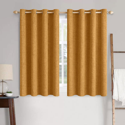 MIULEE 100% Blackout Linen Curtains for Bedroom 52x84 Inches Natural Beige