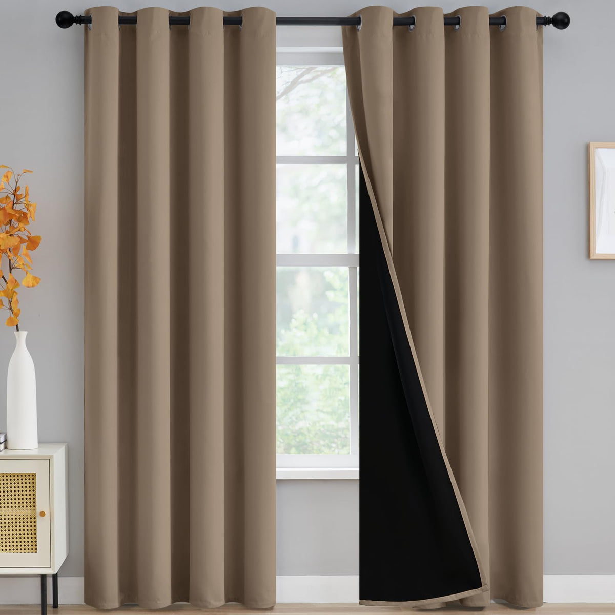 Yakamok Burgundy Red Blackout Curtains 84 inches Long for Bedroom 38" Wide