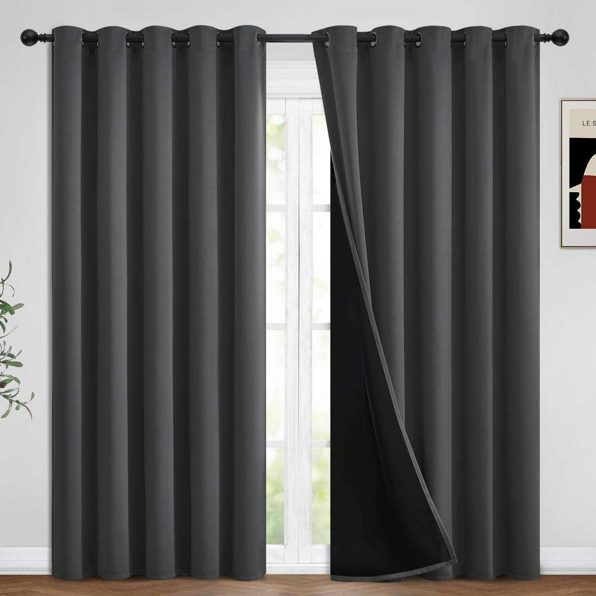 Yakamok Burgundy Red Blackout Curtains 84 inches Long for Bedroom 38" Wide