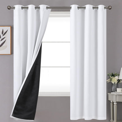 YoungsTex Black Blackout Curtains for Bedroom, Thermal Drapes Heat Blocking