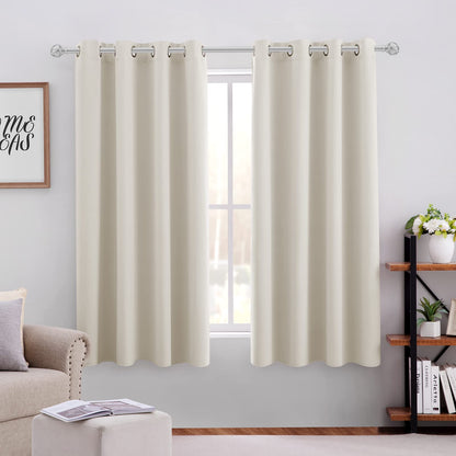 HOMEIDEAS Blackout Curtains for Bedroom 52 X 84 Inch Long 2 Panels Set Light Grey/Gray Room Darkening Curtains/Drapes, Soundproof Thermal Grommet Window Curtains for Living Room