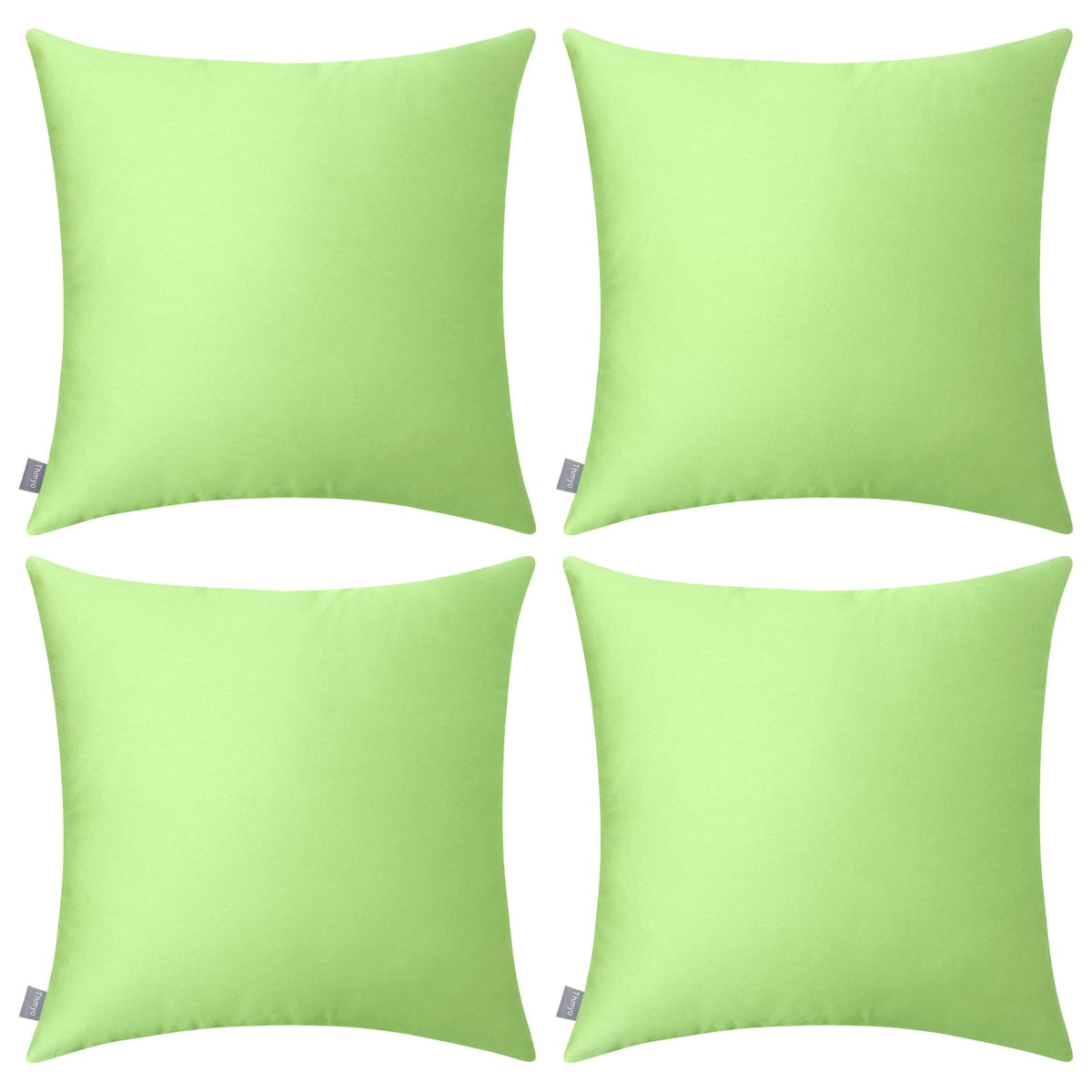 Thmyo 4-Pack 100% Cotton Solid Decorative Throw Pillow Case 18x18 Orange