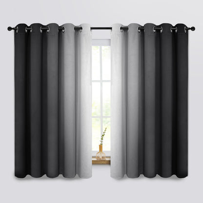 COSVIYA Grommet Room Darkening Ombre Purple Curtains W52xL63 inch