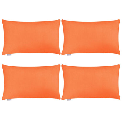 Thmyo 4-Pack 100% Cotton Solid Decorative Throw Pillow Case 18x18 Orange