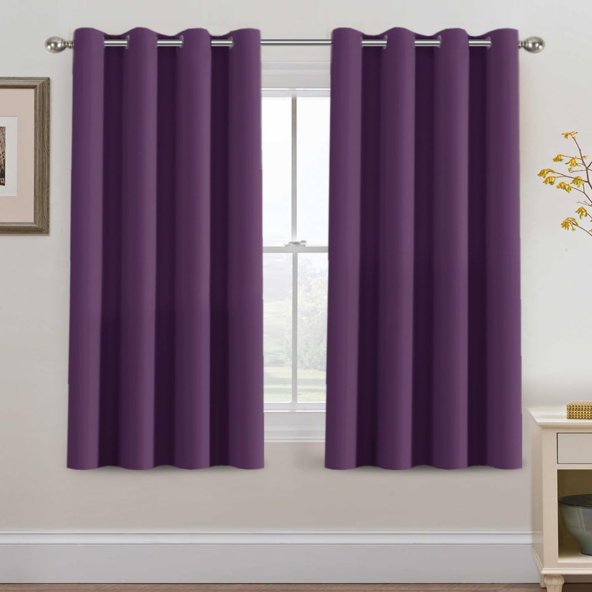 H.VERSAILTEX 100% Blackout Curtains for Bedroom Black Out Curtains 96 inch Thermal Insulated Long Blackout Curtains for Living Room, Energy Saving Curtains for Patio Door Grommet (1 Panel, Jet Black)