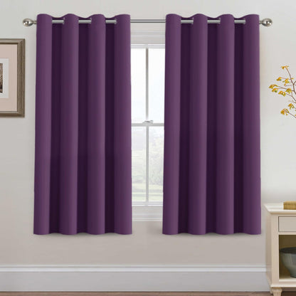 H.VERSAILTEX 100% Blackout Curtains for Bedroom Black Out Curtains 96 inch Thermal Insulated Long Blackout Curtains for Living Room, Energy Saving Curtains for Patio Door Grommet (1 Panel, Jet Black)