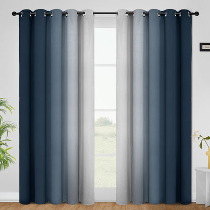 COSVIYA Grommet Room Darkening Ombre Purple Curtains W52xL63 inch