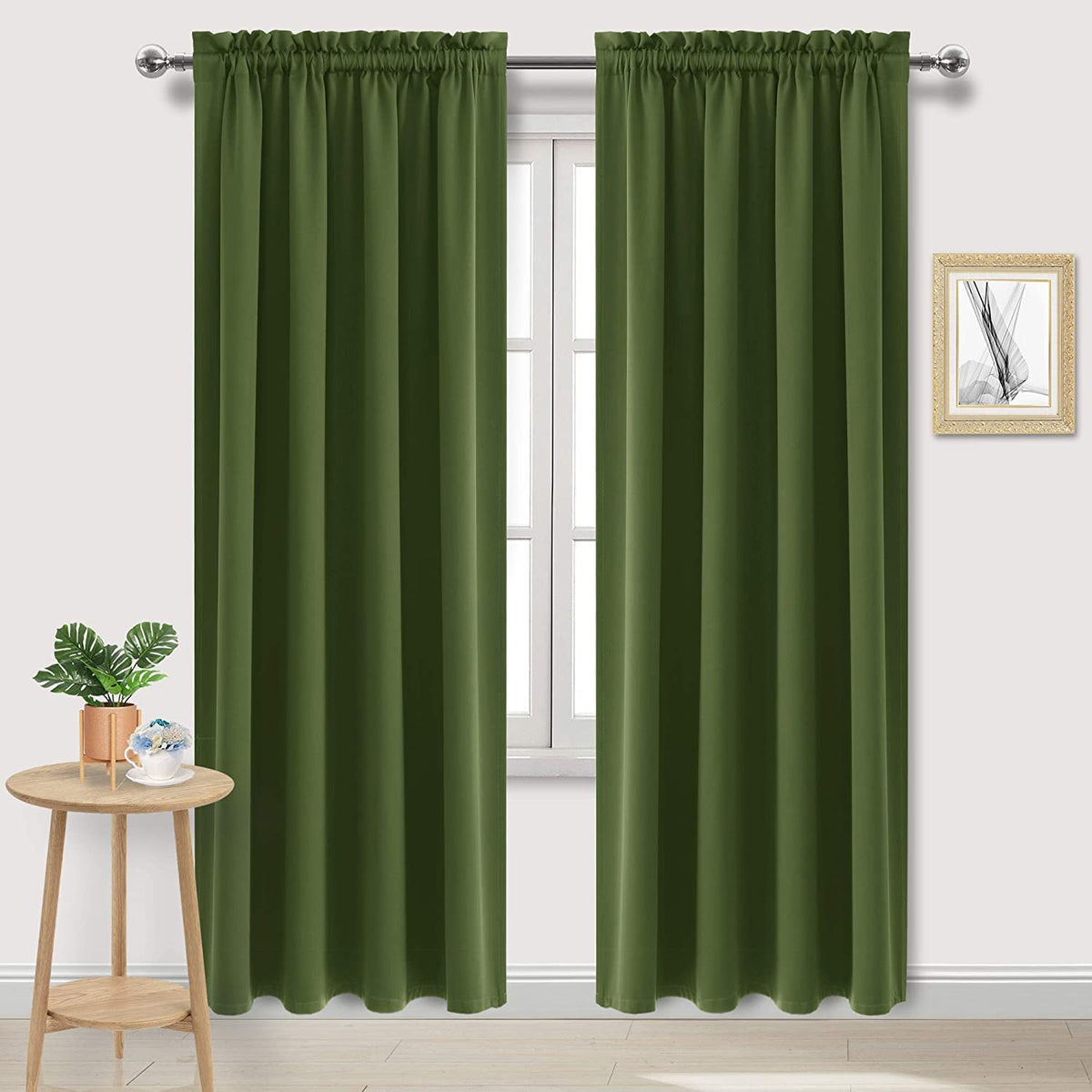 DWCN Blackout Curtains for Bedroom Living Room 42 x 63 Inch Long Black