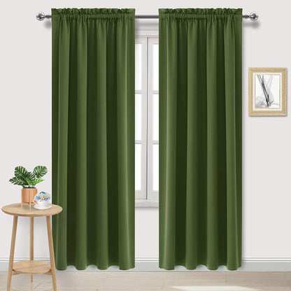 DWCN Blackout Curtains for Bedroom Living Room 42 x 63 Inch Long Black