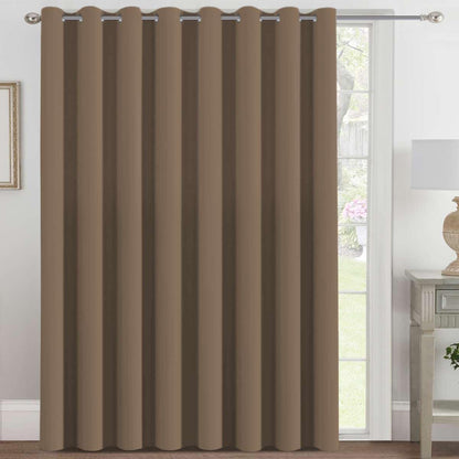 H.VERSAILTEX 100% Blackout Curtains for Bedroom Black Out Curtains 96 inch Thermal Insulated Long Blackout Curtains for Living Room, Energy Saving Curtains for Patio Door Grommet (1 Panel, Jet Black)