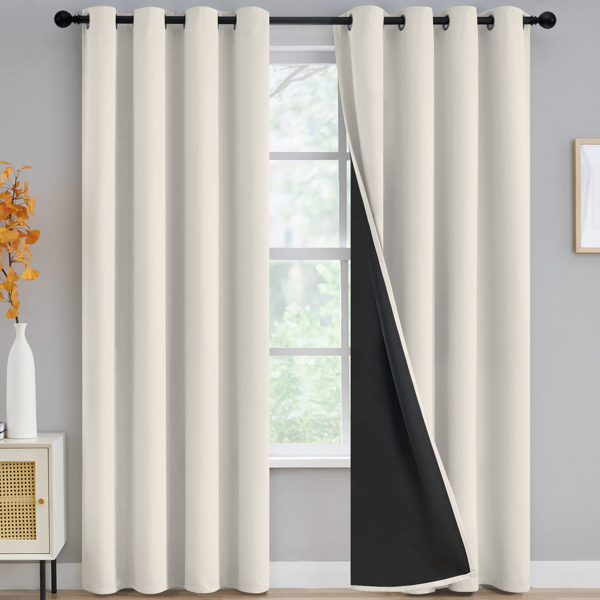Yakamok Burgundy Red Blackout Curtains 84 inches Long for Bedroom 38" Wide