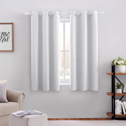 HOMEIDEAS Blackout Curtains for Bedroom 52 X 84 Inch Long 2 Panels Set Light Grey/Gray Room Darkening Curtains/Drapes, Soundproof Thermal Grommet Window Curtains for Living Room