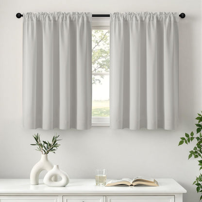 MIULEE Stone Blue Blackout Curtains for Bedroom Living Room 40"x63" 2 Panel