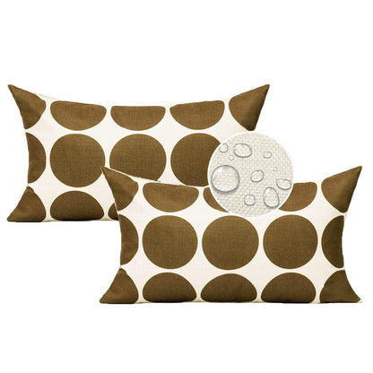All Smiles Outdoor Waterproof Throw Pillow Covers 18X18 Set of 4,Orange Decorative Cushion Covers Boho Decorations Outside for Patio Furniture Porch Seat Chair Couch Sofa Living Room Geometric