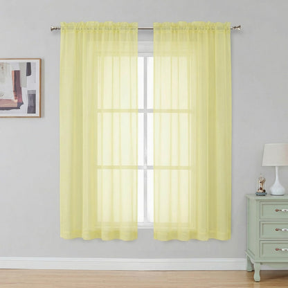 Simplebrand Black Sheer Curtains 84 Inches Long 2 Panels for Living Room