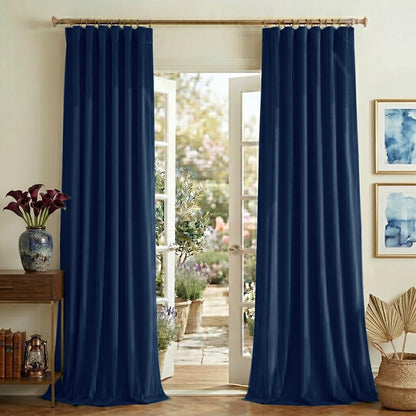 NICETOWN Olive Green Velvet Blackout Curtains 84" Long, 52" Wide, 2 Panels