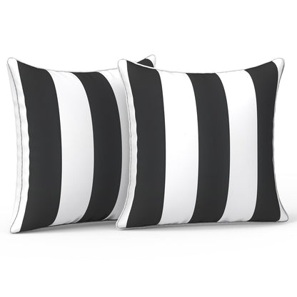 LVTXIII Set of 2 Patio Lumbar Pillows, 12" x 20" Fade Resistant Outdoor Lumbar Pillow with Inners, Fluffy Decorative Garden Lumbar Cushions for Home Patio Coach Sofa Use, Jacobean Black