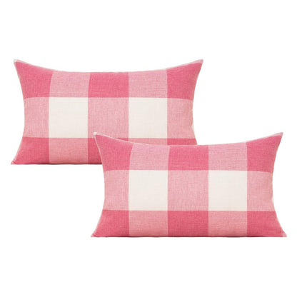 VAKADO Outdoor Plaid Throw Pillow Covers 18x18 Set of 2, Black & White