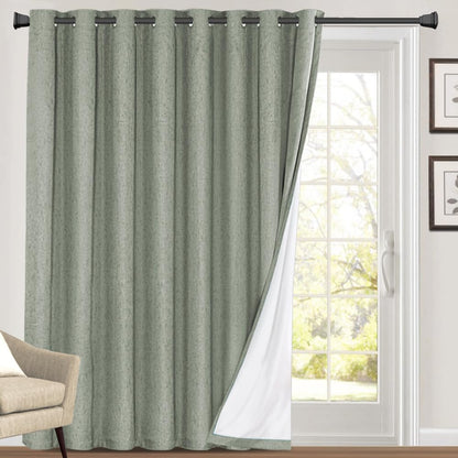 PrinceDeco Natural Linen Curtains 100% Blackout Linen Curtains for Bedroom Full Blackout Curtains 84 Inches Long Living Room Thermal Insulated Light Blocking Curtain Drapes White Backing, 2 Panels