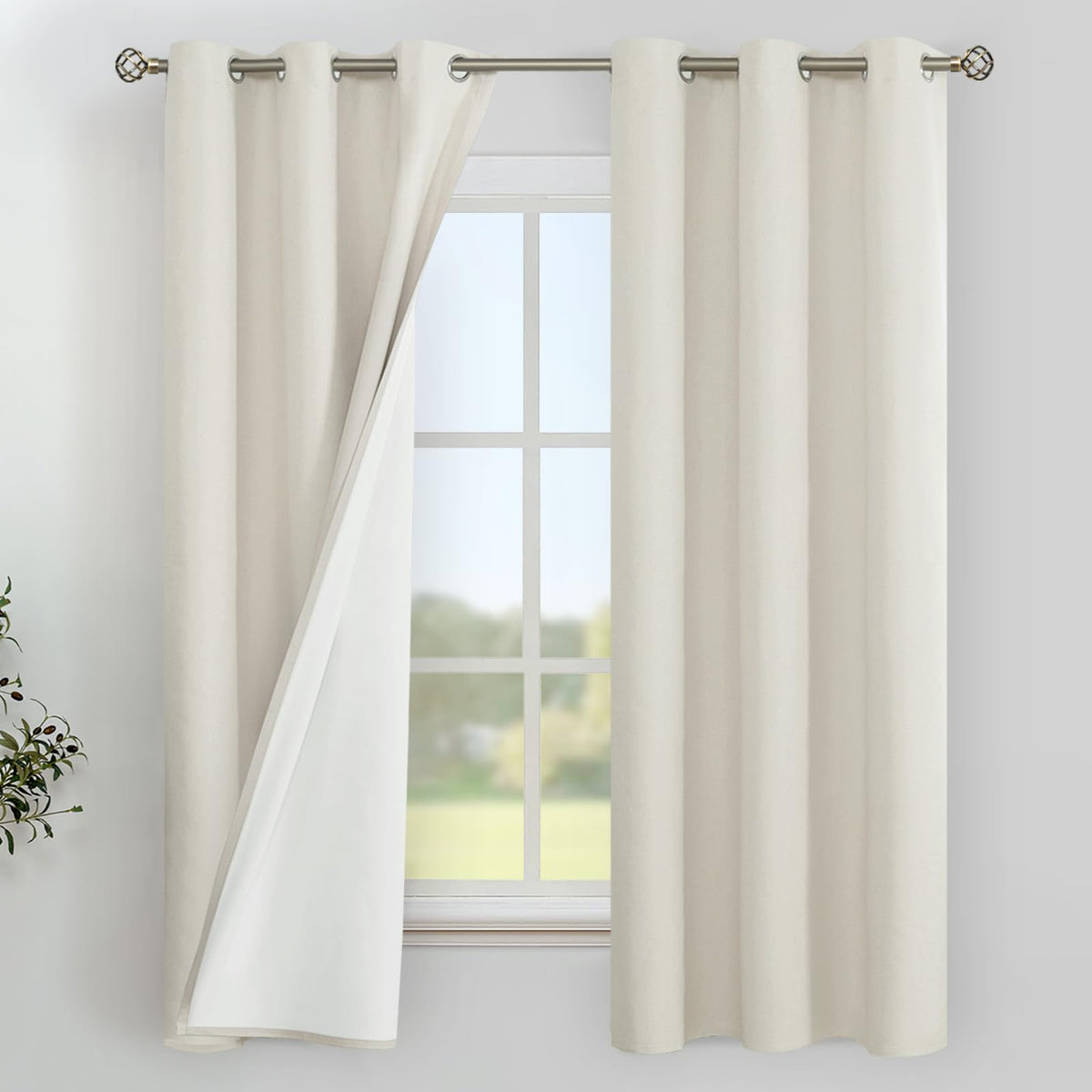 YoungsTex Black Blackout Curtains for Bedroom, Thermal Drapes Heat Blocking