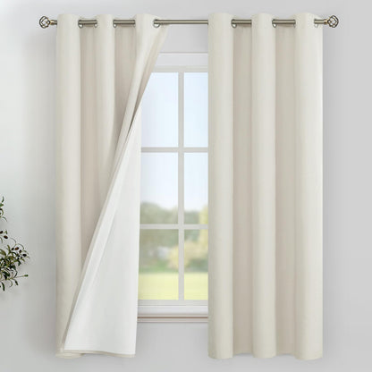 YoungsTex Black Blackout Curtains for Bedroom, Thermal Drapes Heat Blocking
