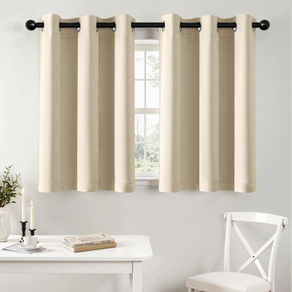 MIULEE Blackout Curtains for Bedroom 2 Panels 40 x 63 Inch Long Dark Grey
