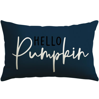 Artscope Hello Pumpkin Beige Lumbar Throw Pillow Cover 12x20 Inch Fall Decoration Cushion Cover Thanksgiving Farmhouse Pillow Case for Home Sofa Couch Decor