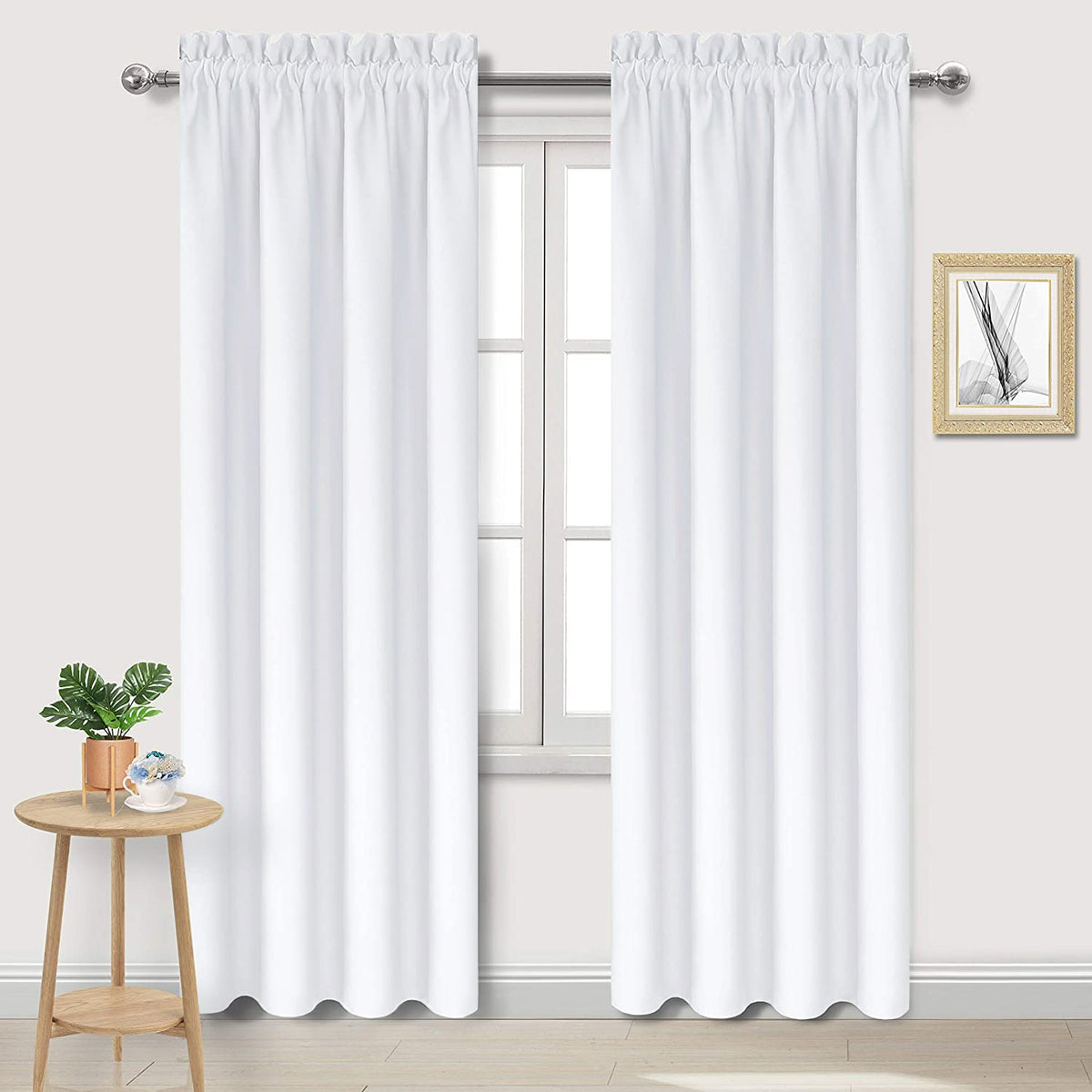 DWCN Blackout Curtains for Bedroom Living Room 42 x 63 Inch Long Black