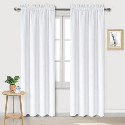 DWCN Blackout Curtains for Bedroom Living Room 42 x 63 Inch Long Black