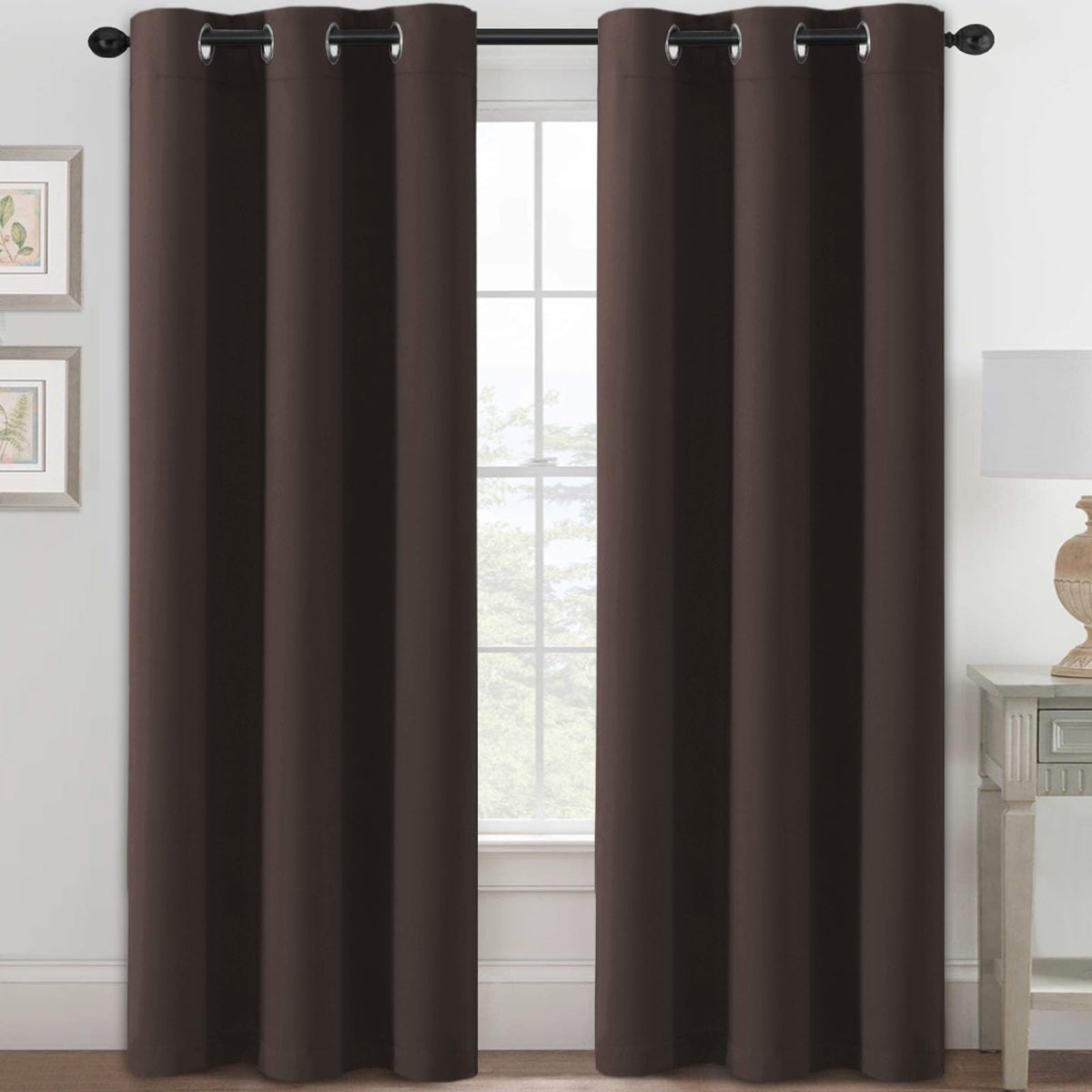 H.VERSAILTEX Blackout Curtains for Bedroom Thermal Insulated Room Darkening Living Room Curtains 63 Inch Long Grommet Privacy Protection Window Curtain Panels/Drapes for Nursery,2 Panels,Ivory/Cream
