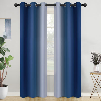 COSVIYA Grommet Room Darkening Ombre Purple Curtains W52xL63 inch