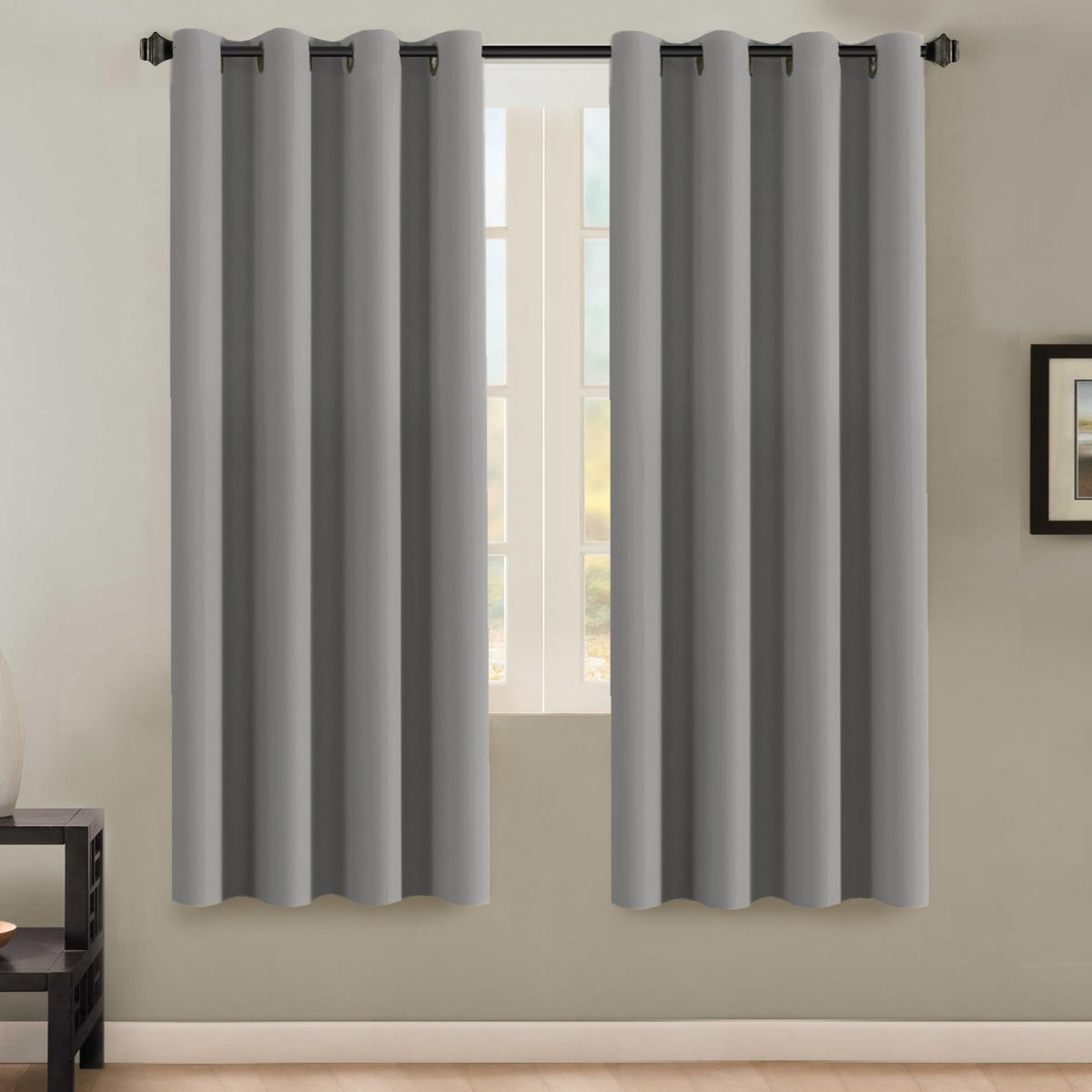 H.VERSAILTEX Blackout Curtains for Bedroom Thermal Insulated Room Darkening Living Room Curtains 63 Inch Long Grommet Privacy Protection Window Curtain Panels/Drapes for Nursery,2 Panels,Ivory/Cream
