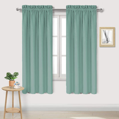 DWCN Blackout Curtains for Bedroom Living Room 42 x 63 Inch Long Black