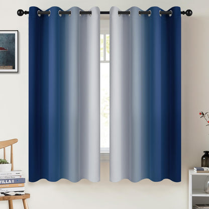 COSVIYA Grommet Room Darkening Ombre Purple Curtains W52xL63 inch