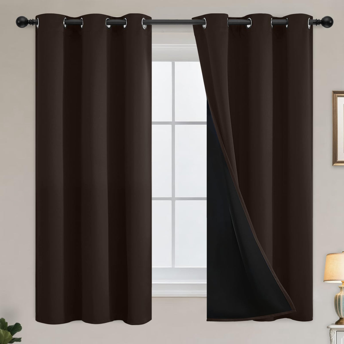 Yakamok Burgundy Red Blackout Curtains 84 inches Long for Bedroom 38" Wide