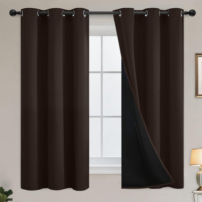 Yakamok Burgundy Red Blackout Curtains 84 inches Long for Bedroom 38" Wide