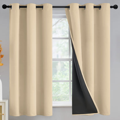 Yakamok Burgundy Red Blackout Curtains 84 inches Long for Bedroom 38" Wide