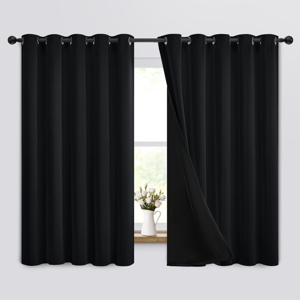 Yakamok Burgundy Red Blackout Curtains 84 inches Long for Bedroom 38" Wide