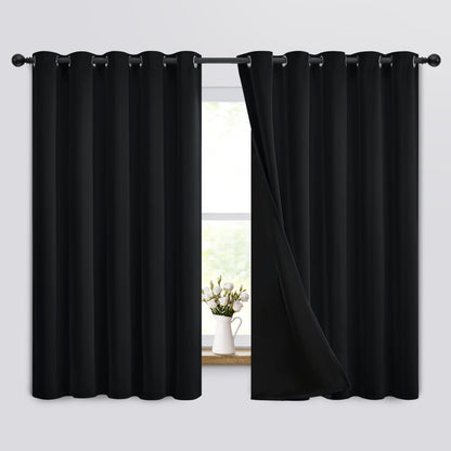 Yakamok Burgundy Red Blackout Curtains 84 inches Long for Bedroom 38" Wide