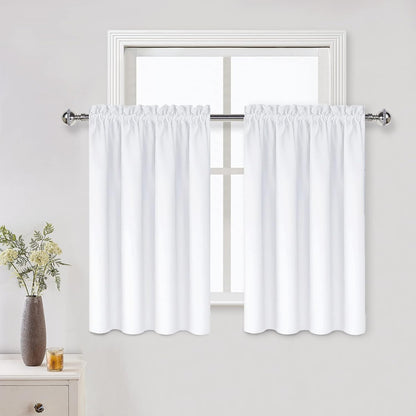 DWCN Blackout Curtains for Bedroom Living Room 42 x 63 Inch Long Black