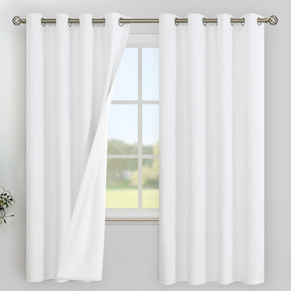 YoungsTex Black Blackout Curtains for Bedroom, Thermal Drapes Heat Blocking