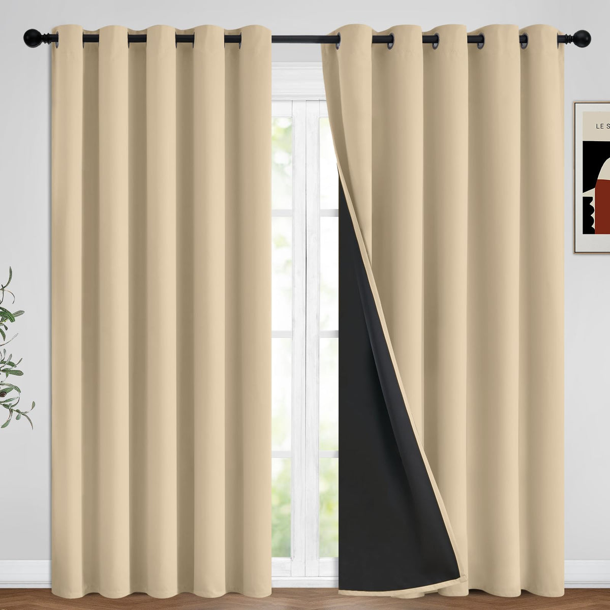Yakamok Burgundy Red Blackout Curtains 84 inches Long for Bedroom 38" Wide