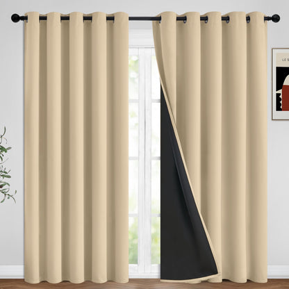 Yakamok Burgundy Red Blackout Curtains 84 inches Long for Bedroom 38" Wide